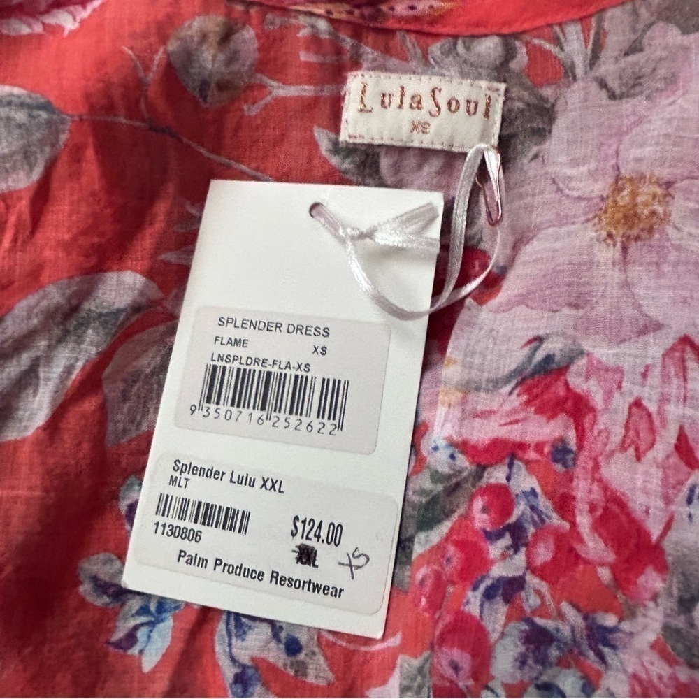 NWT Lula Soul Splender Midi Dress in Flame Orange Floral Sz XS - Picture 8 of 8